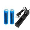 UK ONLY - Li-ion Battery&Charger 3000mAh 3.7V Rechargeable Batteries USB Charger For Torch Flashlight
