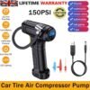 UK ONLY - Car Tyre Inflator Cordless Digital USB Rechargeable Tire Air Compressor UK
