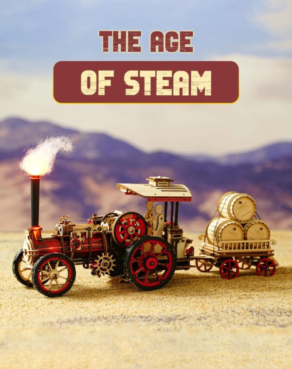 UK ONLY - ROKR 3D Wooden Puzzle Car Model Steam Engine Mechanical Teens Kids Birthday Gift