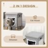 c07d8987-d77e-4a0f-adb1-b39ab5c271e8.jpg UK ONLY - PawHut Cat House Cave, Cat Bed Cube With Scratching Pad, Soft Detachable & Washable Cushion, Toy Ball, For Indoor Kittens, Grey