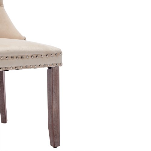 c1f4f202-f5bd-4544-b2c8-651e191aeec1.jpg UK ONLY - Modern Set Of 4 Upholstered Velvet Dining Chairs, Button Tufted Kitchen Lounge Chairs With Solid Wood Legs, Riveted Trim And Knocker Ring, For Dining Room Living Room,