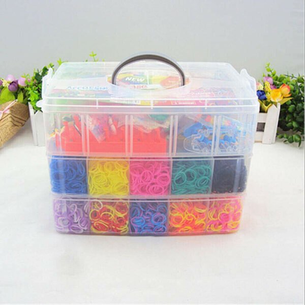 UK ONLY - 15000Pcs Kit Box   Rubber Loom Bands Children Mult-color Make Woven Bracelet