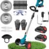ce3b309c-ea94-416c-8486-6d097ec061d6-2.jpg UK & GERMANY - Electric Weed Wacker Cordless Lawn Mower Grass Lawn Edger With 2000mAh Li-Ion Battery Powered And 3 Cutting Blade Types Weed Trimmer Tool For Garden And Yard