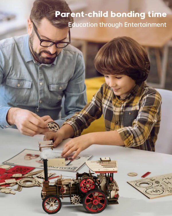 UK ONLY - ROKR 3D Wooden Puzzle Car Model Steam Engine Mechanical Teens Kids Birthday Gift