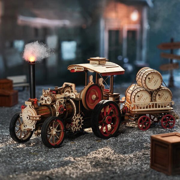 UK ONLY - ROKR 3D Wooden Puzzle Car Model Steam Engine Mechanical Teens Kids Birthday Gift