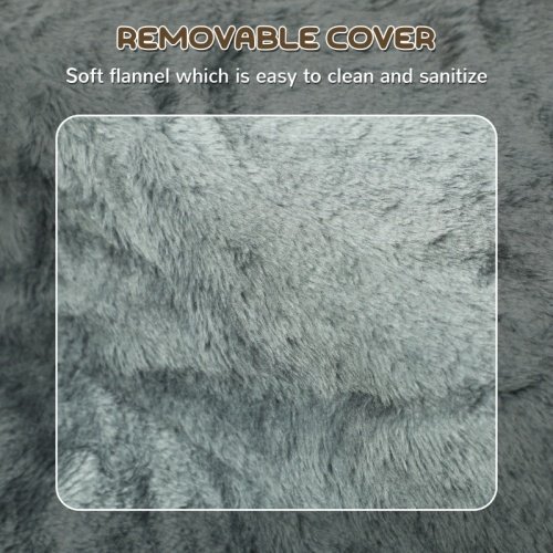 e90dbb73-fd24-4b72-9eec-4d1e814aa4e0.jpg UK ONLY - PawHut Three-Step Dog Stairs, With Washable Plush Cover, For High Bed Sofa, Dog Stairs For Small Dog And Cat - Light Grey