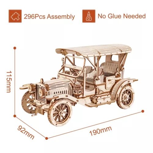 UK ONLY - ROKR 3D Wooden Puzzle DIY Model Vintage Car MC801 Building Toys Gifts For Teens