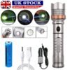 UK ONLY - LED Tactical Flashlight Rechargeable LED Work Light Super Bright Torch Emergency Light Escape Hammer
