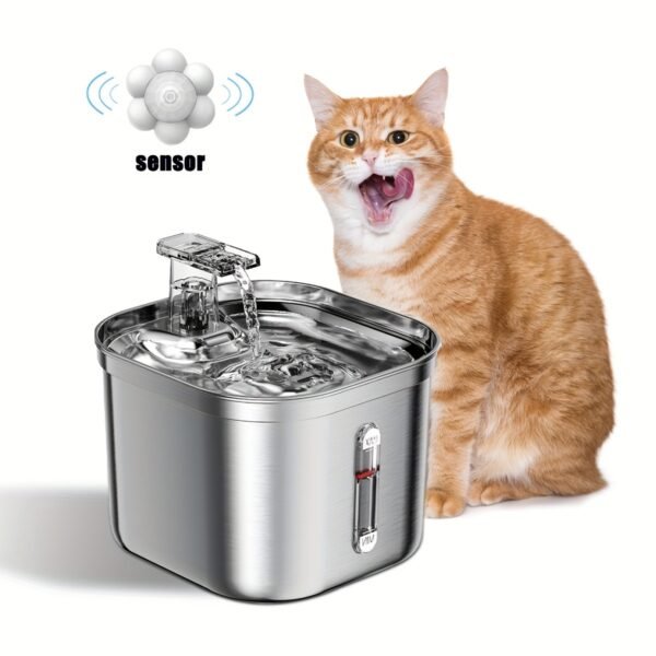 faf45d00-a3e4-4d58-a82b-297404e98803.jpg POLAND ONLY - Cat Water Fountain, Stainless Steel Pet Water Fountain For Cats Inside, 3 Filters&Ultra-Quiet Pump, 73oz Automatic Dog Dispenser Water Bowl, Multiple Pets Water Fountain