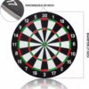 UK ONLY - SIZE 17  DARTBOARD SET 6 DARTS  FAMILY DART BOARD GAME ADULTS KIDS XMAS