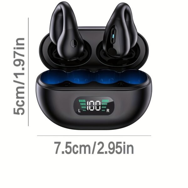 UK Sale Only - The New Ear-clip Wireless Headphones With Battery Level Display And Gaming Bass Are Suitable For Travel, Sports And School
