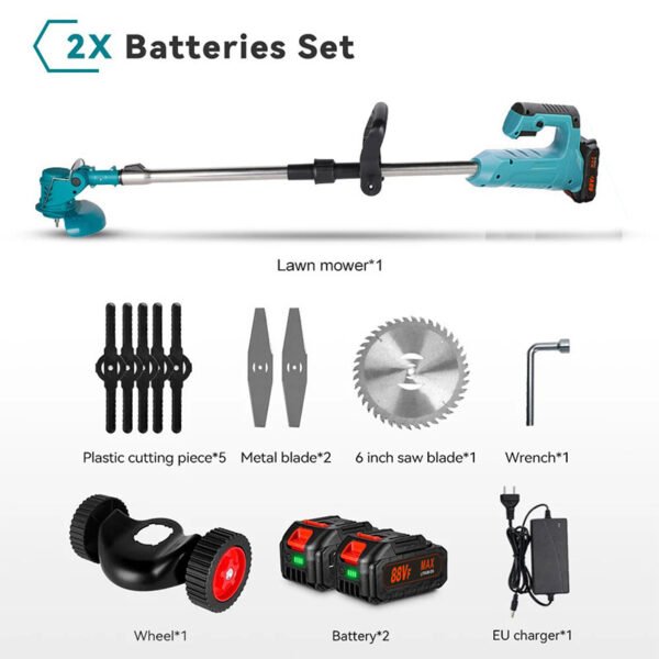 0493fe42-1182-494a-82e9-f3723dea13d4.jpg UK ONLY - 500W Cordless String Trimmer - 7-Inch Mowing Width 12000RPM Grass Cutter With Telescopic Handle For MAKITA Batteries