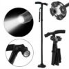 0c02f226-aa44-45ce-97f0-a1bb8a31d0a9.jpg UK ONLY - Folding LED Walking Stick Cane With Flashlight For Senior Aluminium Travel Hiking Cane Trekking Pole Crutch Handle Strap 5 Gears