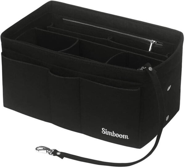 UK ONLY - Ladies Felt Travel Makeup Bag Insert Liner Purse Pouch Women Organizer Handbag