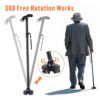1906835b-90ec-4964-8b53-c8a7e51d55d6.jpg UK ONLY - Folding LED Walking Stick Cane With Flashlight For Senior Aluminium Travel Hiking Cane Trekking Pole Crutch Handle Strap 5 Gears