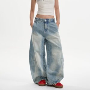Washed Distressed Machete Jeans For Women