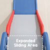 UK ONLY - Toddler Indoor Slide For 0 To 3 Years Old Easy Assembly Dinosaur Shape Foldable Slide With Basketball Hoop Stairs Blue