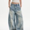 Washed Distressed Machete Jeans For Women