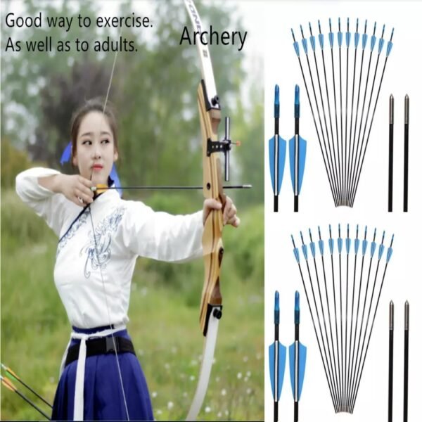 2ca12639-e057-4a87-a547-183cad6f071a.jpg UK ONLY - 30x Fiberglass Archery Arrows For Compound&Recurve Bow Target Shooting Practice