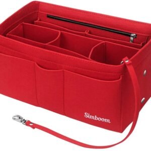 4b59a64a-033a-41e1-903e-b043d39f3619.jpg UK ONLY - Ladies Felt Travel Makeup Bag Insert Liner Purse Pouch Women Organizer Handbag