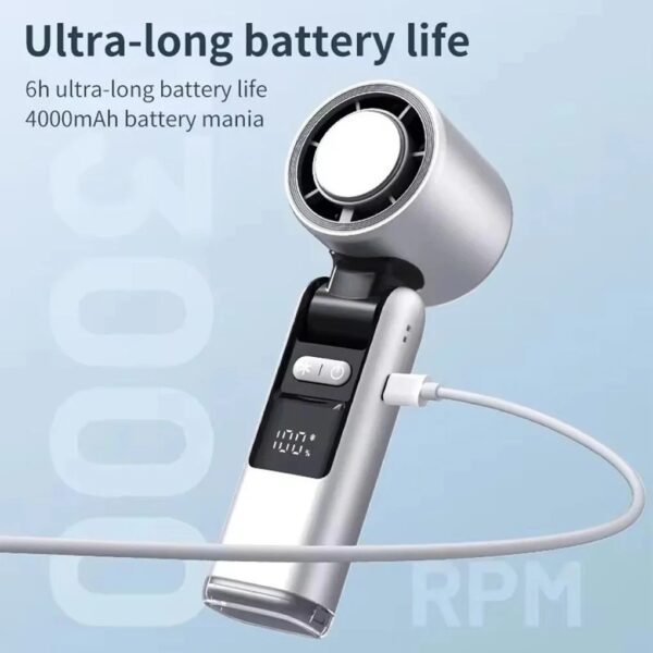 50b05c6b-362e-496c-b3fc-5ddd32dc6cf1.jpg UK ONLY - Violent Ice Cooling Fan Handheld Portable Fan Rechargeable Speed Ice Cooling Handheld Small Fan High Speed Folding Neck Type Fan