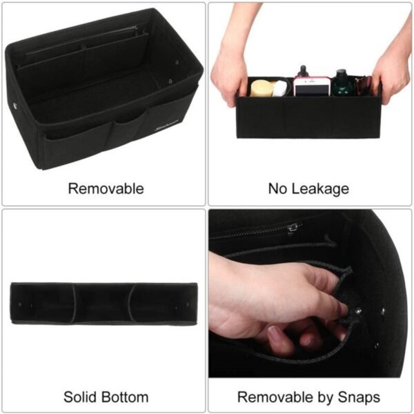 UK ONLY - Ladies Felt Travel Makeup Bag Insert Liner Purse Pouch Women Organizer Handbag