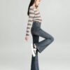 Fashion Cement Gray Jeans For Women - DDU Custom payment may apply & not Incl. in price