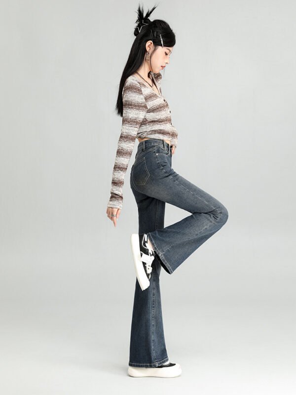 Fashion Cement Gray Jeans For Women - DDU Custom payment may apply & not Incl. in price