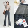 Fashion Cement Gray Jeans For Women - DDU Custom payment may apply & not Incl. in price