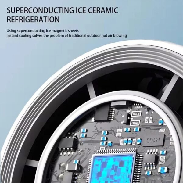 a20b2913-5053-4988-abbe-c15097649ee7.jpg UK ONLY - Violent Ice Cooling Fan Handheld Portable Fan Rechargeable Speed Ice Cooling Handheld Small Fan High Speed Folding Neck Type Fan