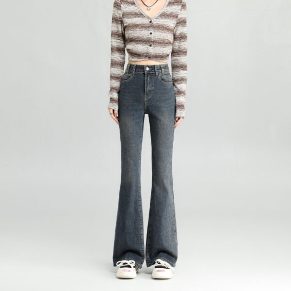 Fashion Cement Gray Jeans For Women - DDU Custom payment may apply & not Incl. in price