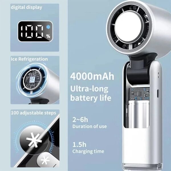 b457326d-1a24-4fe6-8302-537b78b39936.jpg UK ONLY - Violent Ice Cooling Fan Handheld Portable Fan Rechargeable Speed Ice Cooling Handheld Small Fan High Speed Folding Neck Type Fan