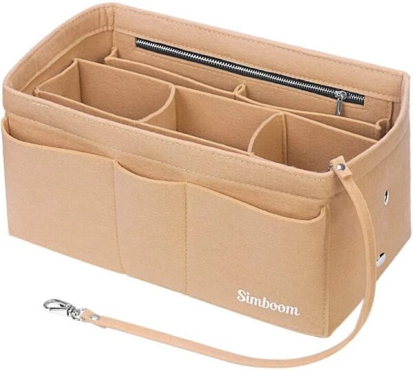 UK ONLY - Ladies Felt Travel Makeup Bag Insert Liner Purse Pouch Women Organizer Handbag