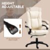 WAS 350 - SALES PRICE - UK Only - Vinsetto PU Leather Office Chair, Swivel Computer Chair With Footrest, Wheels, Adjustable Height, Cream White