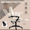 WAS 350 - SALES PRICE - UK Only - Vinsetto PU Leather Office Chair, Swivel Computer Chair With Footrest, Wheels, Adjustable Height, Cream White